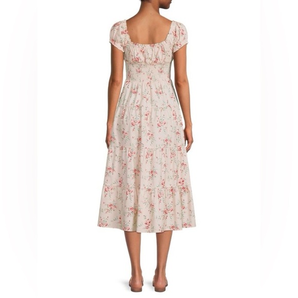 We Wore What Puff Sleeve Smocked Floral Tiered Midi Dress Nordstrom Saks 5th Ave - Picture 3 of 11